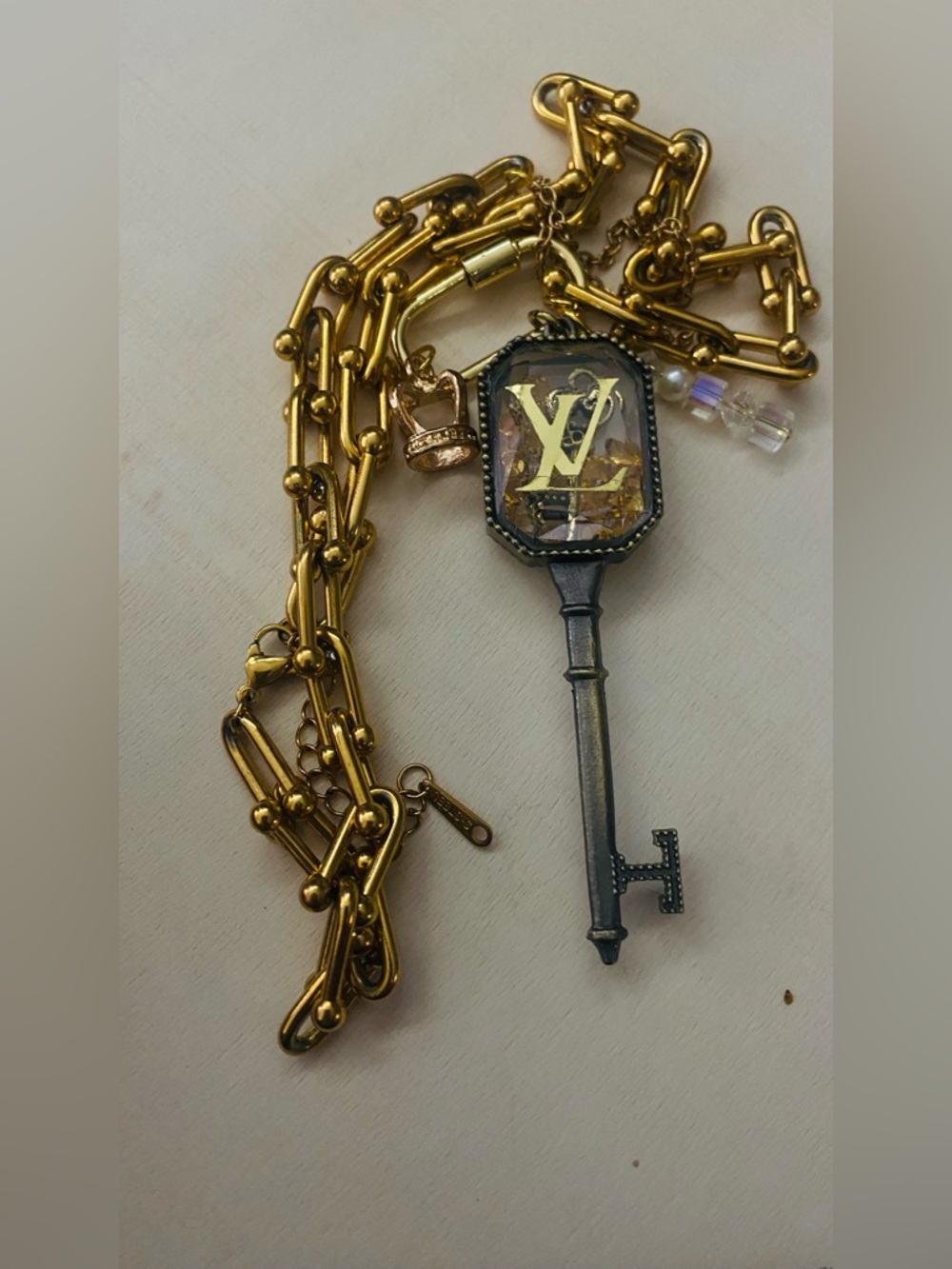 One of a kind Gold Key Pendant Necklace